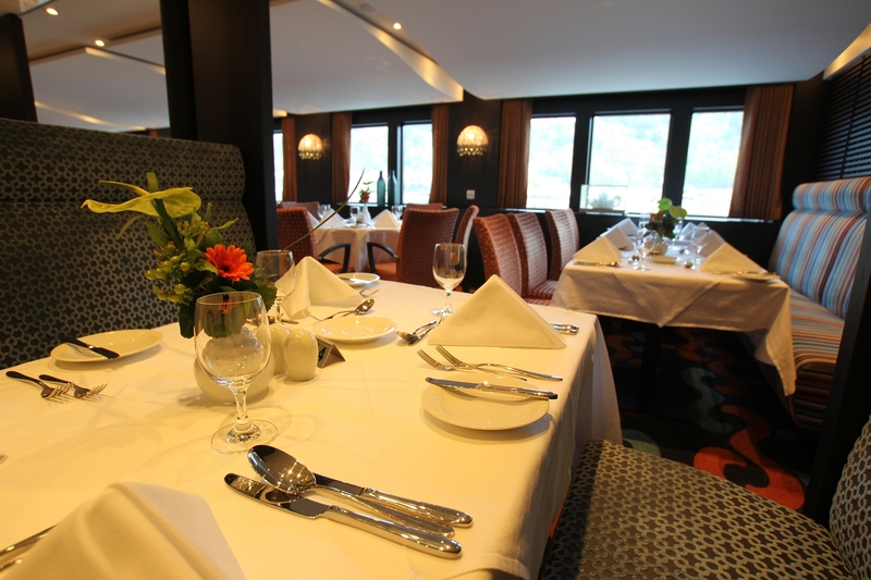Dining on board.