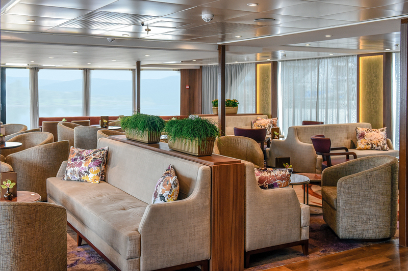 A lounge on board.