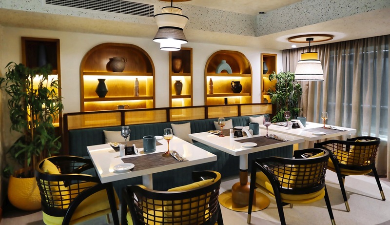 Dining on board.