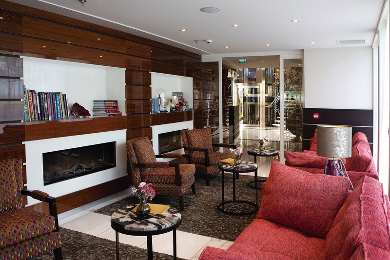 A lounge on board.