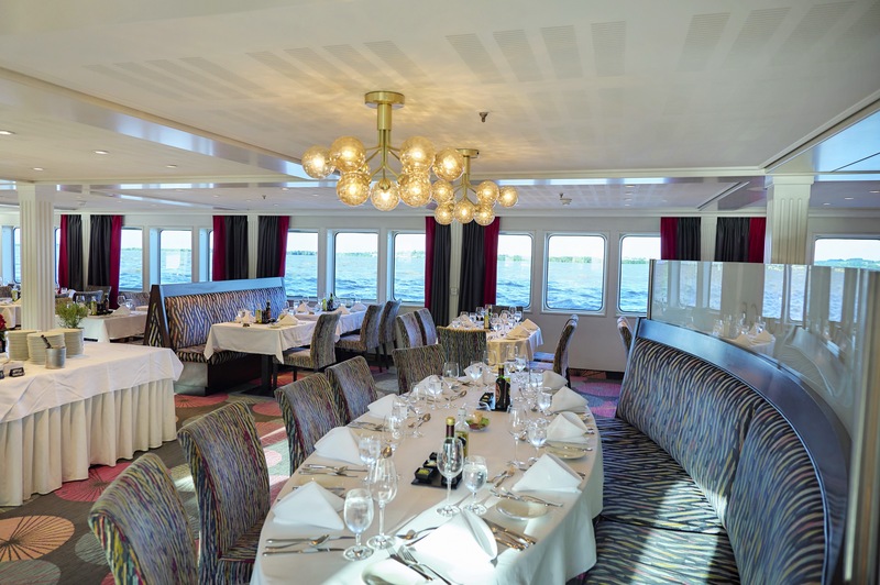 Dining on board.