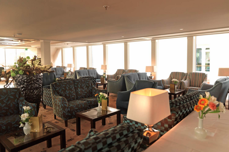 A lounge on board.