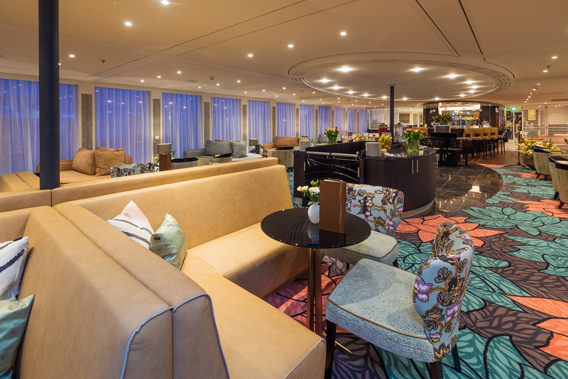 A lounge on board.