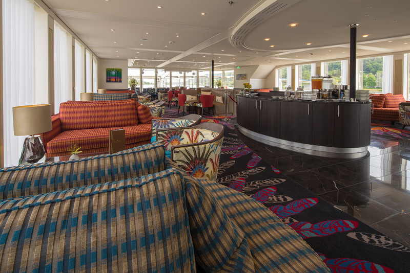 A lounge on board.