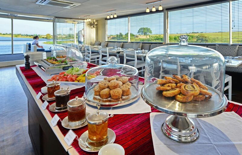 Dining on board.